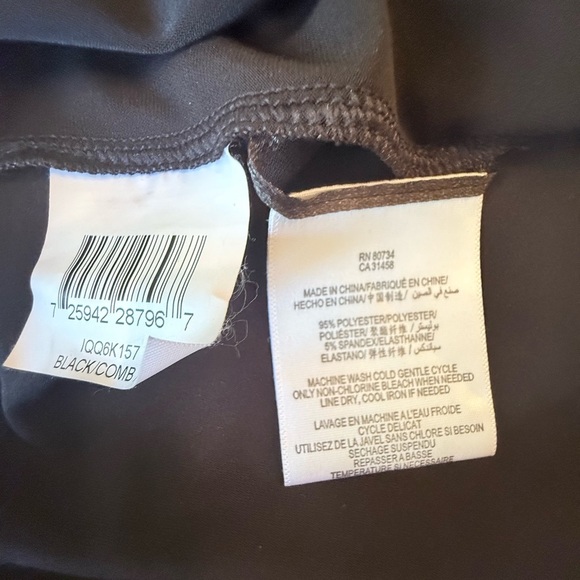 BCBGMaxAzria Short Sleeve V-neck Jersey Draped Black Midi Dress Size Large - Picture 6 of 11